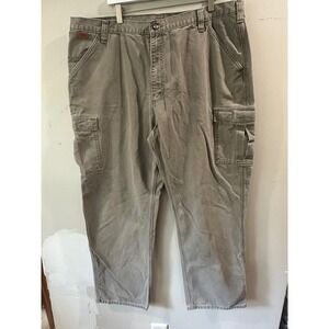 Jeep Mens Cargo Pants Gray Canvas Teflon Coated Utility Workwear 40x29